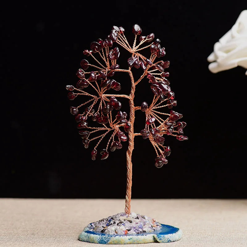1pc Natural Amethyst Rose Quartz Tree of Life Rock Mineral Specimen Reiki Healing Home Decoration DIY Gifts Souvenir