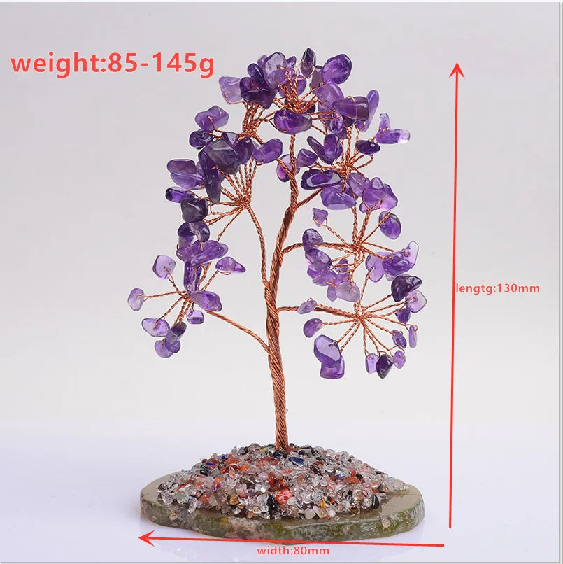 1pc Natural Amethyst Rose Quartz Tree of Life Rock Mineral Specimen Reiki Healing Home Decoration DIY Gifts Souvenir