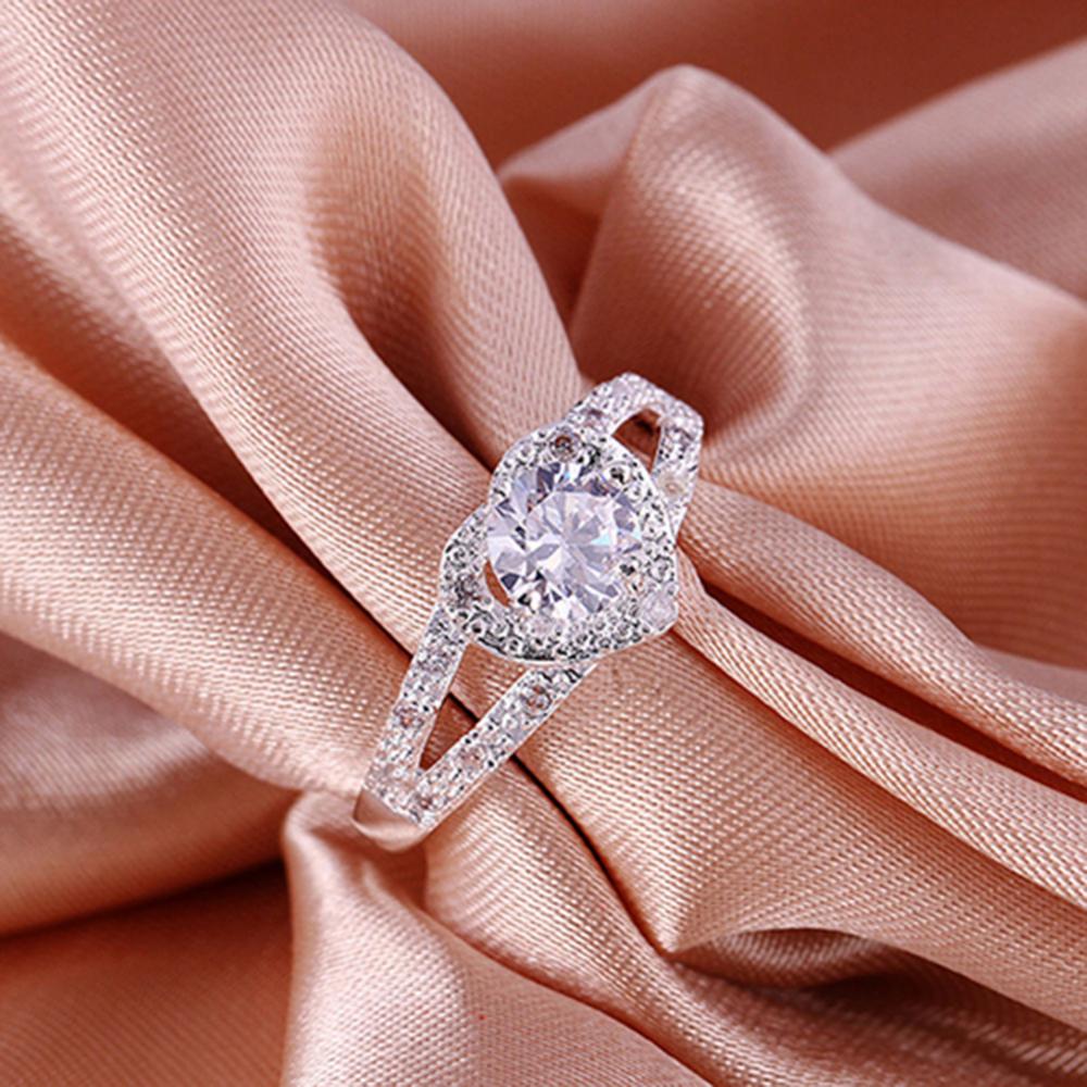 Women Love Heart Shaped Ring Bridal Wedding Jewelry