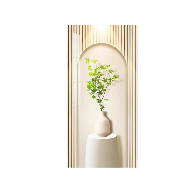 Cream Style Green Plant Elephant Canvas Painting, Modern Small Fresh Entrance Mural Corridor Wall Decor