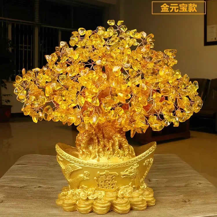 Natural Amethyst Powder Crystal Fortune Tree Office Desktop Ornaments Degaussing Meditation Healing Feng Shui Wedding Home Decor