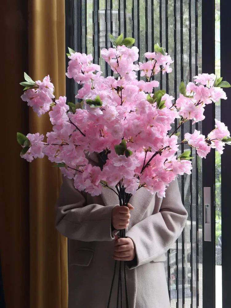 Simulated Flower Cherry Blossom Branch Wedding Living Room Floor Decoration Flower Soft Decoration Flower