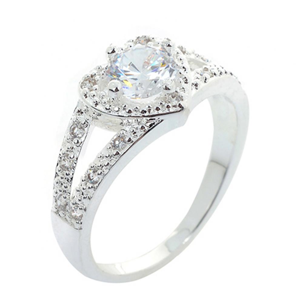 Women Love Heart Shaped Ring Bridal Wedding Jewelry