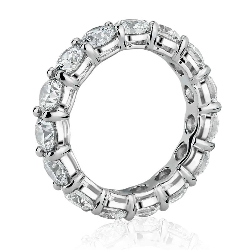 Silver Ring For Women Girl Fine Jewelry 5mm 3mm D Moissanite Ring