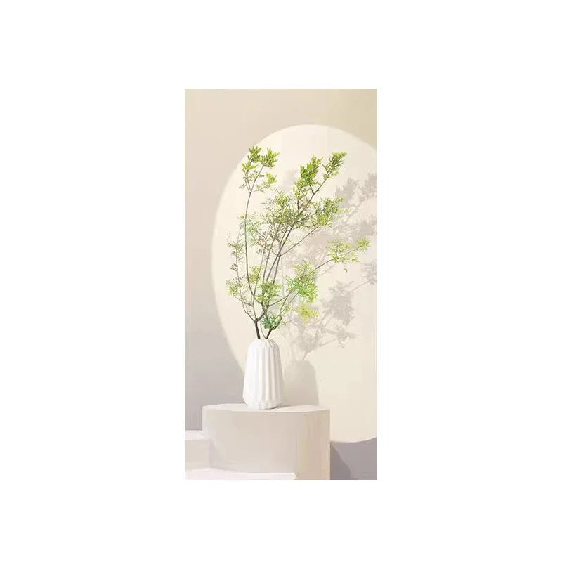 Cream Style Green Plant Elephant Canvas Painting, Modern Small Fresh Entrance Mural Corridor Wall Decor