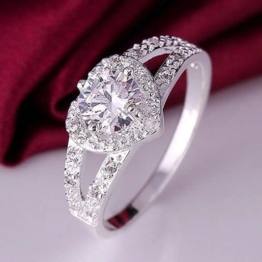 Women Love Heart Shaped Ring Bridal Wedding Jewelry